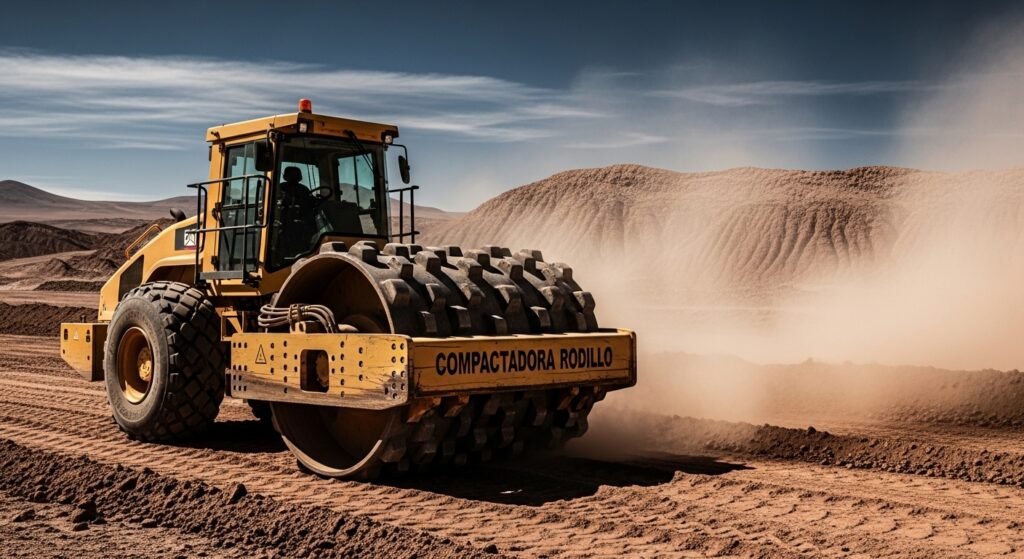 Compactadora rodillo para obras en el norte de Chile