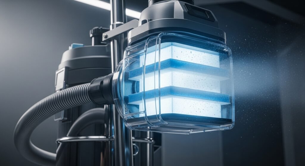 Aspiradora con filtro HEPA para limpieza técnica